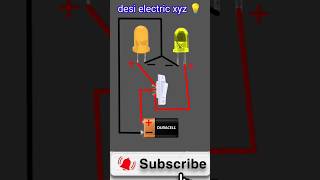 two LED 2 switch light 16 volt 9V battery electric wiring shortselectrical [upl. by Weiman982]