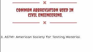 Common Abbreviation used in Civil Engineering Civil Engineering [upl. by Eiramlirpa203]