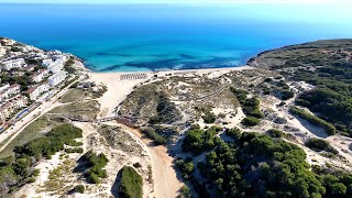 Mallorca Cala Mesquida vistas aéreas dron  Aerial drone views of Cala Mesquida Mallorca [upl. by Kahle]