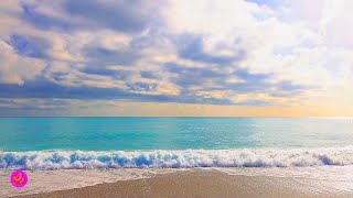 Beach with Waves Rolling  Natural Background With Ocean Sounds  Calming relaxing music [upl. by Shamma]