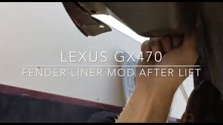 Biggest Tires For Lexus GX470 Lift  Fender Liner Mod with Bilstein 6112 Coilovers  Rear Airbags [upl. by Ainoet]