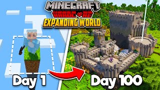 I Survived 100 Days in an EXPANDING WORLD in Minecraft [upl. by Trilley389]