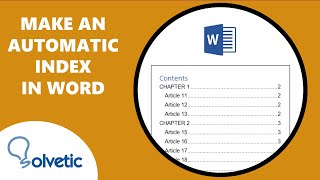 How to make an automatic Index in Word 📝 [upl. by Johnathon]