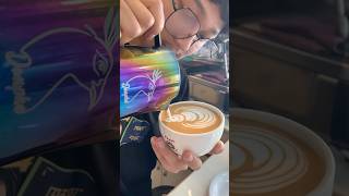 Basic tulip latte art latteeart coffeeart coffee latteartbasic coffeedecoration barista [upl. by Rexferd]