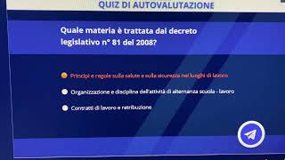 ALTERNANZA SCUOLA LAVORO MODULO 2 QUIZ DI AUTOVALUTAZIONE [upl. by Maghutte]