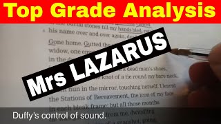 Mrs Lazarus ANALYSIS by Carol Ann Duffy Mr Salles [upl. by Laughry233]