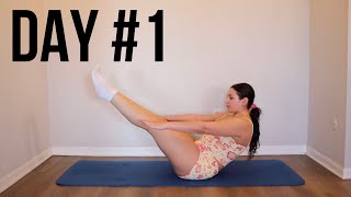 Day 1 30 Min Pilates 30 Day Workout Challenge At Home No Equipment [upl. by Pegma]