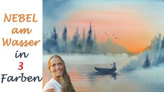 NEBEL Landschaft  Aquarell Tutorial mit 3 Farben [upl. by Vernice]