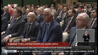 Canlı 📡 CUMHURBAŞKANI ERDOĞAN KABİNE TOPLANTISI SONRASI AÇIKLAMA YAPIYOR [upl. by Velick838]