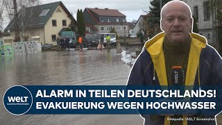 HOCHWASSERALARM Evakuierung in Deutschland Tauwetter sorgt teils für extreme Pegel [upl. by Kalman]