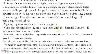 Lettura della parafrasi della novella di Boccaccio quotChichibio e la gruquot [upl. by Leirrad]