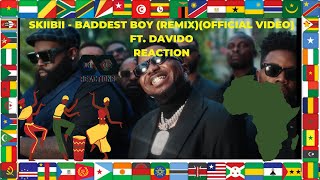 Skiibii  Baddest Boy Remix ft Davido  UNIQUE REACTION [upl. by Noremmac]