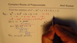 Find Complex Roots of a Cubic Equation z3  3z2  z  5  0 [upl. by Siroval]