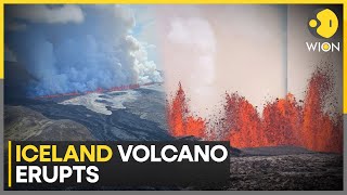 Iceland volcano erupts again Reykjanes peninsula sees first chain volcanic event in 800 years [upl. by Anikal]