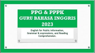 PPPK amp PPG GURU BAHASA INGGRIS 2023SOAL KOMPETENSI PROFESSIONAL BAHASA INGGRIS [upl. by Orenid935]