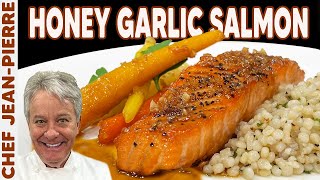 Pan Seared Salmon with Honey Garlic Glaze  Chef JeanPierre [upl. by Nirrej]