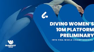 Full Event Diving  Women  10m Platform  Prelim finabudapest2022 [upl. by Ymmik]