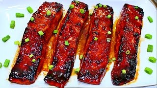 Teriyaki Glazed Salmon Recipe  Easy and Delicious Salmon Recipe [upl. by Hainahpez]