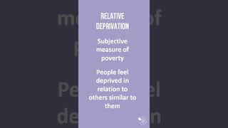 Relative Deprivation  60 Second Sociology GCSE Social Stratification [upl. by Cordi]