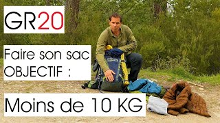 Faire son sac pour le GR20 Objectif moins de 10 Kilos [upl. by Rondon]