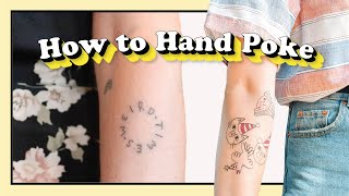 How To Hand Poke  Easy Stick n Poke Tattoo  Tattoo Yourself at Home  Super Simple Steps [upl. by Ed638]