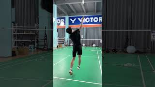 Badminton backcourt forehand technique practice🏸😉👍badminton sports [upl. by Whatley379]