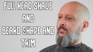 COMPLETE HEAD SHAVE WITH BEARD TRIM AND SHAPE [upl. by Enyrehtac]