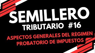 REGÌMEN PROBATORIO EN IMPUESTOS ASPECTOS GENERALES DEL RÈGIMEN PROBATORIO EN IMPUESTOS [upl. by Haerle636]