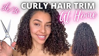 How To Cut 3B3C Curly Hair At Home EASY DIY DUSTING NATURAL HAIRCUT [upl. by Halbert262]