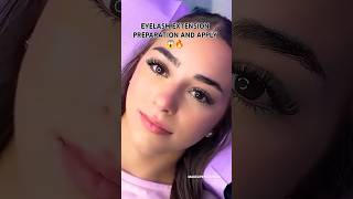 Eyelash extension preparation and apply😱🔥 ytshorts eyelashextensions eyelashes shortsyoutube [upl. by Whall162]