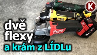 Porovnání aku flex Milwaukee M18 CAG125X vs DeWALT DCG405 vs Parkside PWSA 20Li C3 [upl. by Nara967]