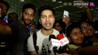 Varun Dhawan caught between shutterbugs and fans [upl. by Ozzy]