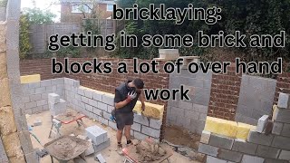 bricklaying building an extension for one of our subs part 4 getting brickwork to above lintel heig [upl. by Sachs]