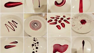 20 Different plating techniques  simple techniques for saucegel  art on plate  by Monika Talwar [upl. by Nauqaj]