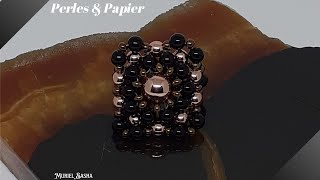 Tuto Bijoux Comment réaliser une bague en perles fines amp rocailles [upl. by Llertnek]