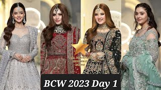 Dure fishan Neelum Muneer Rabeeca Khan amp Kashees at Hum Bridal Couture Week 2023 Day 1 [upl. by Enyrhtak342]