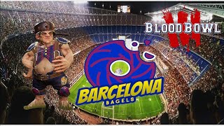 Halflings Vs Halflings  Blood Bowl 3  Barcelona Bagels Game 1 [upl. by Olnton]