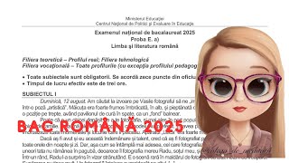 REZOLVARE MODEL BAC ROMANA 2025  PROFIL REAL SI UMAN [upl. by Hartmunn]