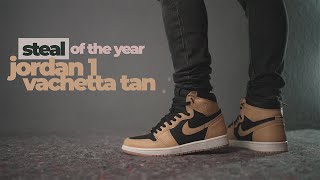 INSANE PRICE DROP JORDAN 1 HEIRLOOM VACHETTA TAN  Unboxing  Sizing  Detailed on Feet Look Review [upl. by Aloisia139]