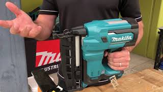 MAKITA DBN600ZJ Finishing Nailer DEMO  BT HQ [upl. by Enelrats]