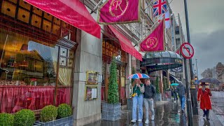 Rainy London Spring Walk 2024 ☔️ West End Carnaby Mayfair amp Victoria 🌸 4K HDR [upl. by Jary404]