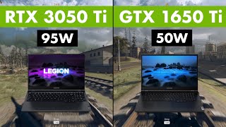 RTX 3050 Ti vs GTX 1650 Ti laptop  Test in 11 Games [upl. by Keffer]