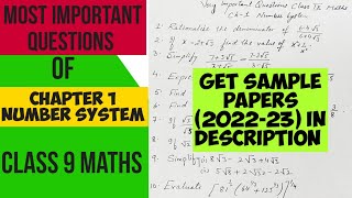 Extra questions for class 9 Maths chapter 1 with solution Important question class 9 maths chapter 1 [upl. by Venuti883]