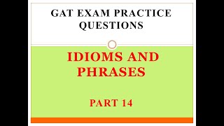 GAT Exam Practice Questions Part 14 [upl. by Kathi]