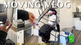 EMPTY APARTMENT TOUR 🔑  MOVING VLOG EP 1 l MOVING OUT AT 26  STORE RUN UNPACKING amp MORE [upl. by Gabriell]