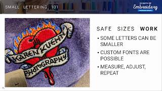 Embroidery small lettering 101  Webinar [upl. by Bo885]