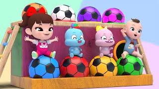 Color ball Finger Family amp Ten In The Bed música colorida Learn Sing A Song Infantil Nursery Rhymes [upl. by Eerrehs]