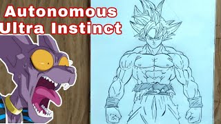 Goku Ultra Instinct Drawing Tutorial  How to Draw Goku UI [upl. by Enaira]