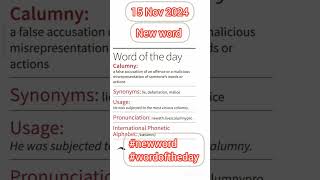 New wordword of the day newwordcalumny [upl. by Nairad]