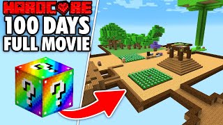 I Survived 100 Days on a MODDED LUCKY BLOCK in Minecraft Hardcore FULL MOVIE [upl. by Naihr714]